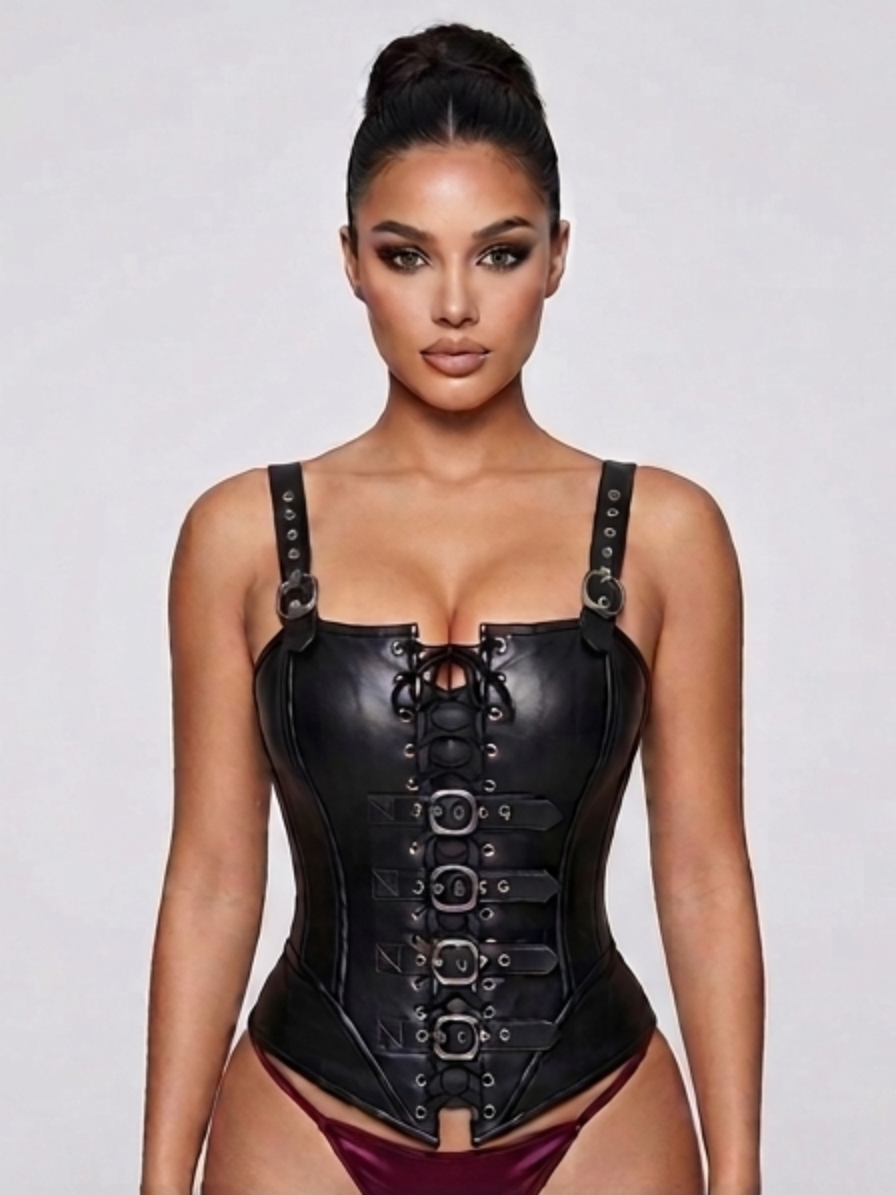 Harbinger Genuine Leather Over bust Corset