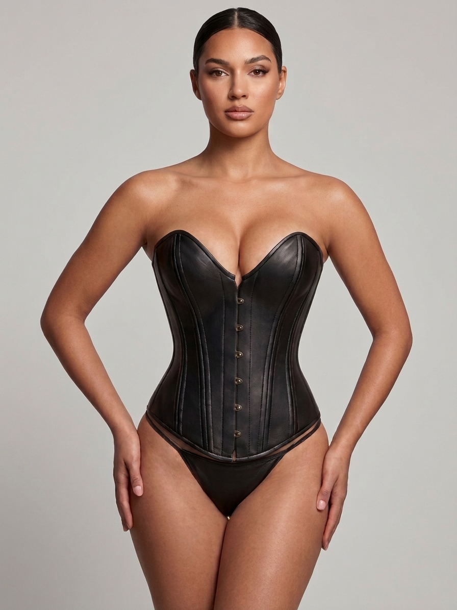 Pinnacle Genuine Leather Over bust Corset